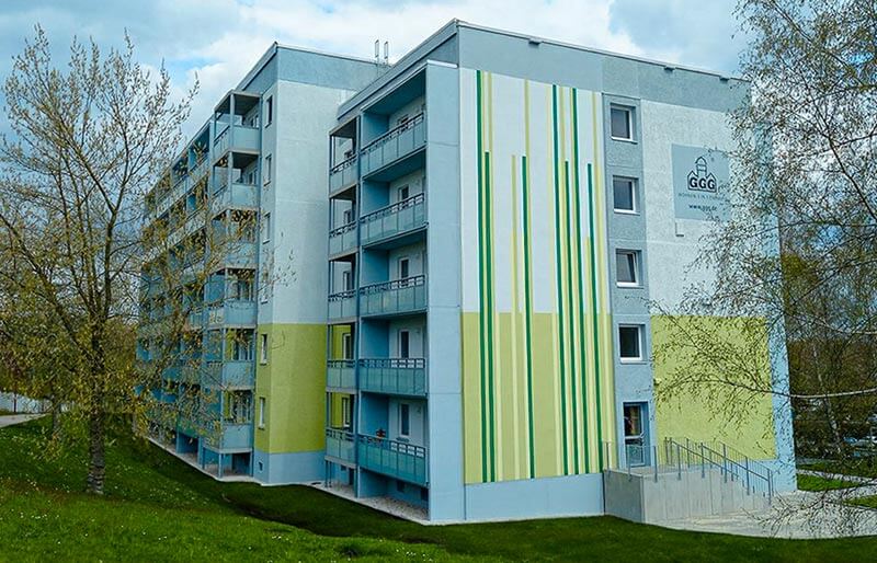 Saniertes Wohngebäude Wolgograder Allee 204 in Chemnitz mit gedämmter Fassade